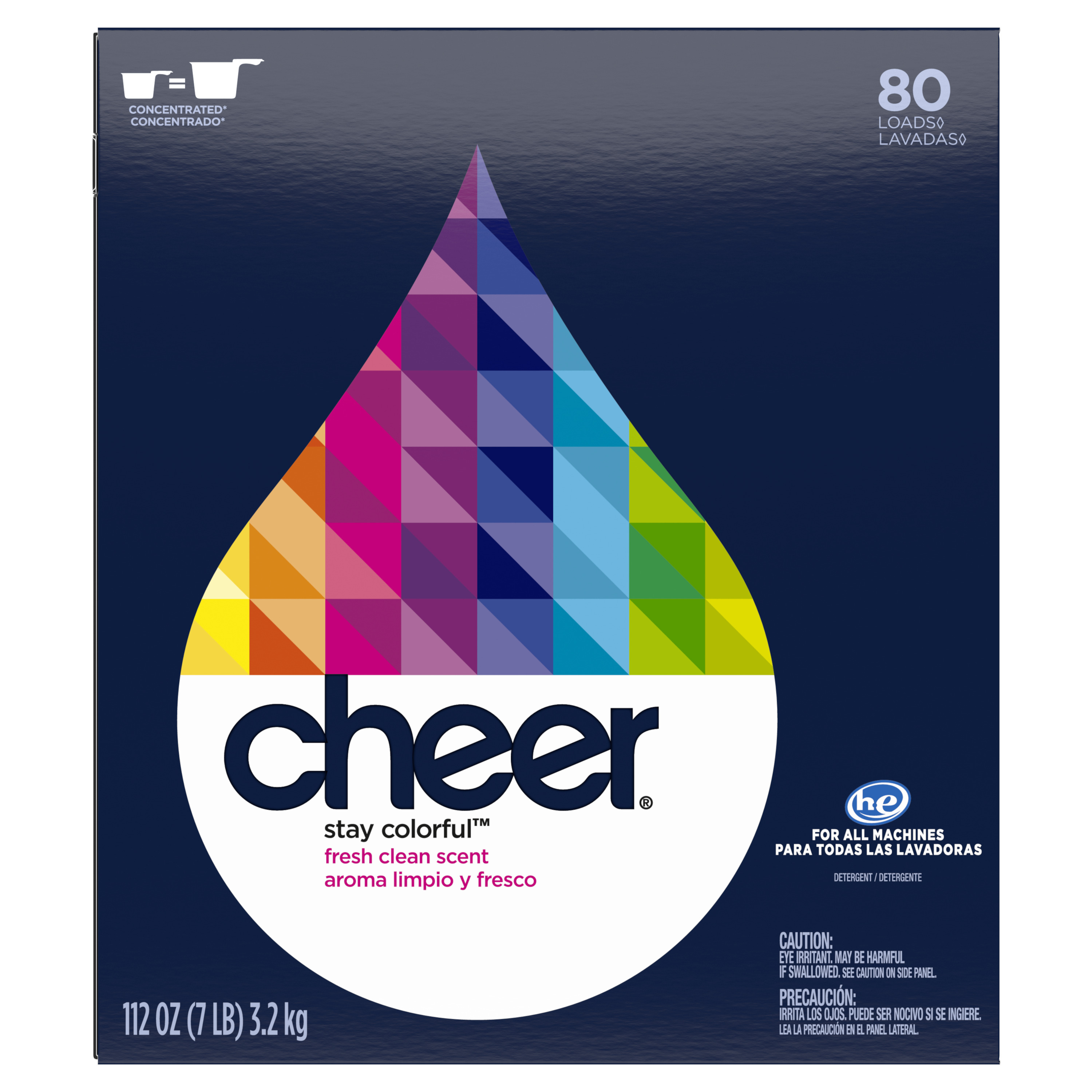 Cheer Powder Laundry Detergent, Fresh Clean, 80 Loads 112 oz - image 3 of 5