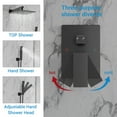 thumbnail image 5 of Bathroom Shower Faucet Set, 12 Inch Rainfall Shower Head With Handheld Combo, Wall Mounted Shower System Shower Fixtures With Pressure-Balanced Valve, Matte Black, 5 of 8