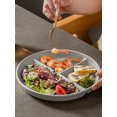 thumbnail image 3 of Plastic Dinner Dishes Round Divided Plates Microwave Safe Dessert Fruit Salad Serving Tray Kitchen Dinnerware Food Tray A Style Light Grey, 3 of 6