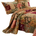 thumbnail image 2 of Benjara Kamet 3 Piece Fabric Queen Size Quilt Set with Floral Prints, Multicolor, 2 of 5