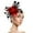 Red, variant on Baberdicy Women's Small Fascinator - Feather Netting Pillbox - Tea Party Formal Hat - Elegant Hair Accessory - Summer Wedding Black 1,One Size
