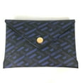 thumbnail image 1 of Pre-Owned VERSACE Greca Clutch Bag Pouch Leather Women's Blue (Good), 1 of 10