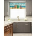 thumbnail image 5 of Kitchen Cafe Valance Curtain for Small Windows,Summer Flip Flops on Sandbeach Rod Pocket Short Valances Starfish Conch on Seaside Window Treatment Panel for Living Room/Bedroom/Bathroom,42x18in, 5 of 9