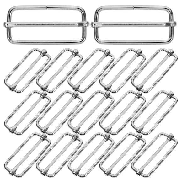 SHISUYAN 20PCS Slide Belt Connection Roller Buckles Bag Strap Adjustable Metal Pin Buckles for Backpack Suitcase Clothes(Silver)