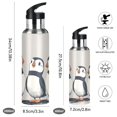 thumbnail image 2 of Yayeee 20oz Insulated Water Bottle Double Wall Stainless Steel with Flip Straw Lid, Cute Puffin, 2 of 7