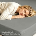 thumbnail image 4 of Subrtex Bedding Fitted Sheet Stain Resistant Soft Brushed Microfiber Single 1 Fitted Sheet for Mattress(Twin XL,Light Gray), 4 of 7