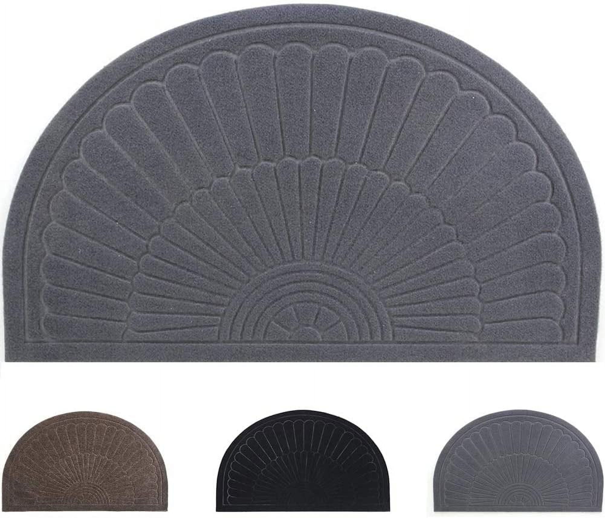 Durable Half Round Rubber Doormat, Indoor/Outdoor, Non Slip, 18  display picture 1