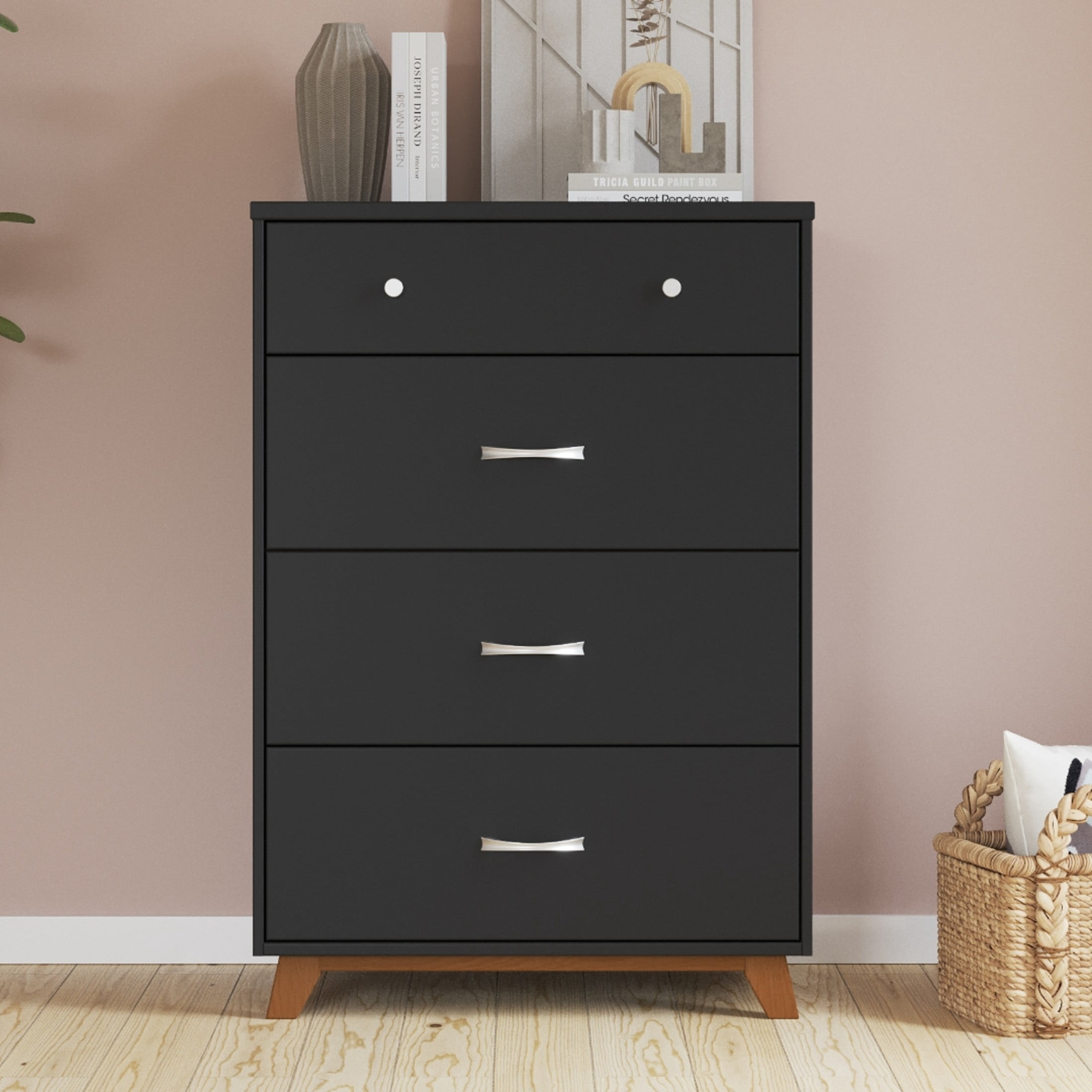 Child Craft SOHO Crib, Dresser & Chest Nursery Set, 4-in-1 Convertible Crib, Ebony, 3-Piece