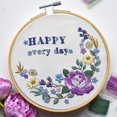 thumbnail image 2 of Coofit Embroidery Kit Floral Letters DIY Stitch Kit Cross Stitch Kit Handmade Craft, 2 of 6