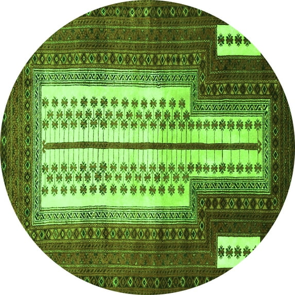 Ahgly Company Indoor Round Persian Green Traditional Area Rugs, 6' Round