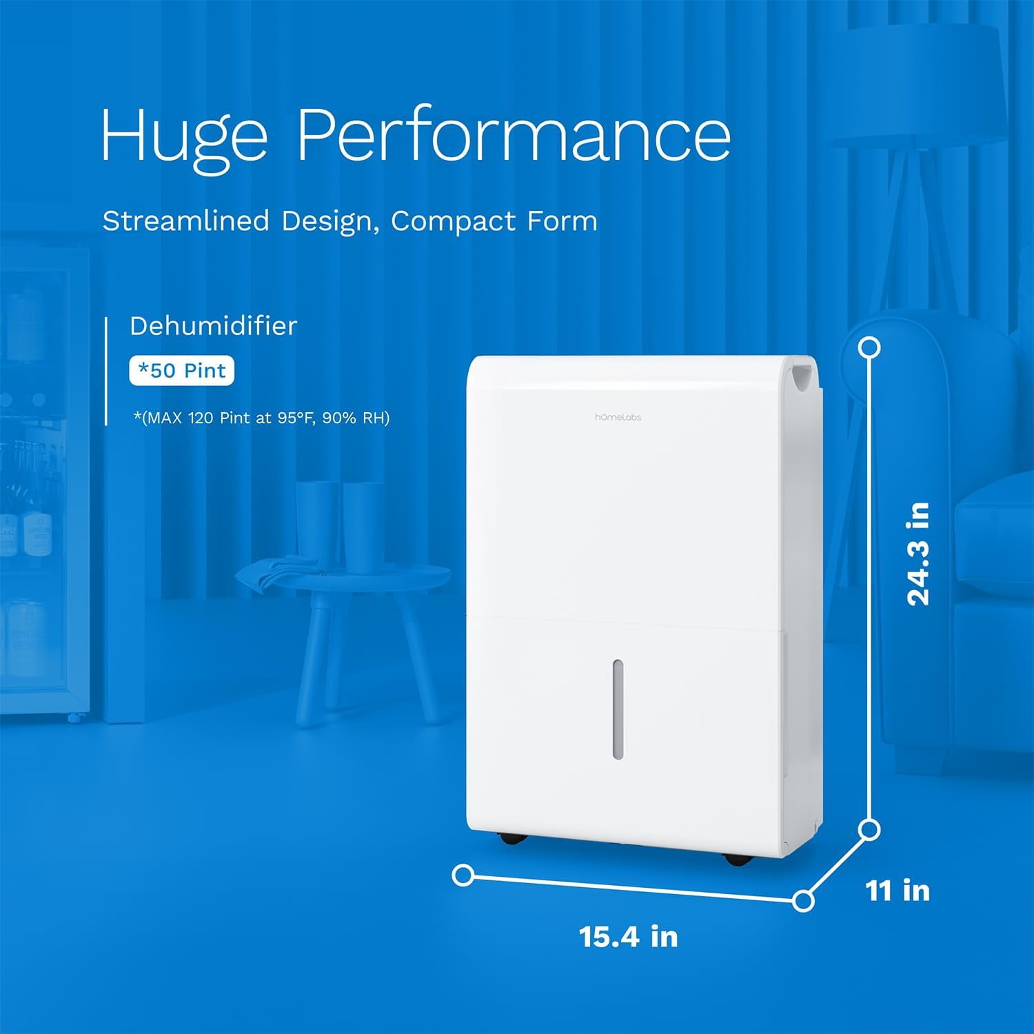 7000 Sq Ft WiFi Dehumidifier, 50-120 Pint Portable Dehumidifier with Humidity Control Auto Shutoff for Basement Home Office