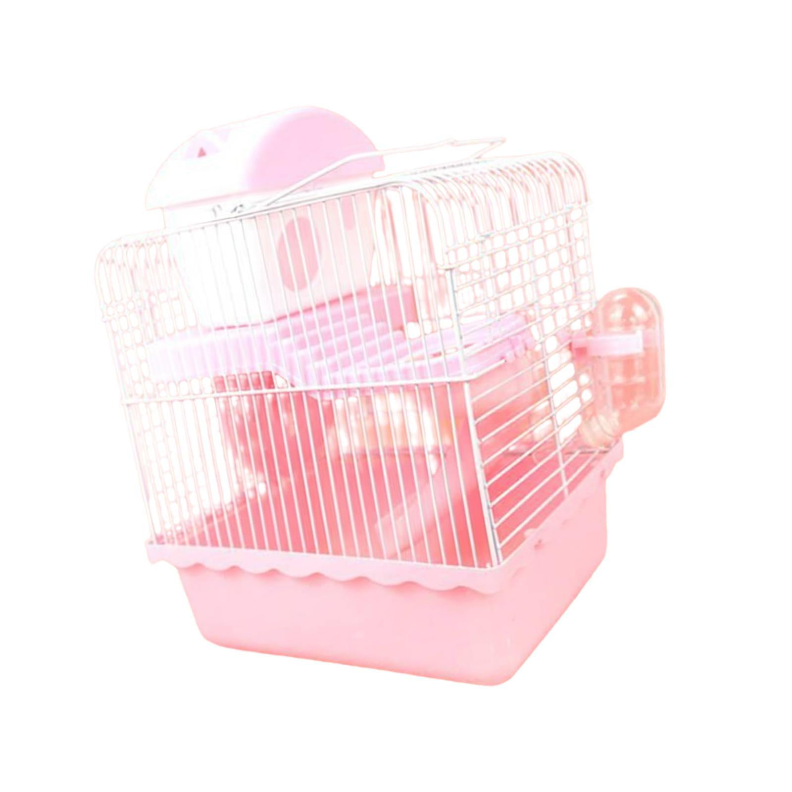 oshhni Small Animal Carrier Cage Hamster Cage for Dwarf Hamster Guinea Pig Hedgehog pink