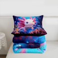 thumbnail image 5 of Erosebridal Cartoon Animal Axolotl Twin Comforter Sets,Watercolor Sealife Coral Bedding Set For Teens, Reversible 2 Pieces, 5 of 7