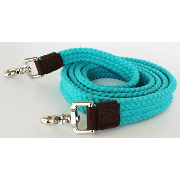 Roping Knotted Horse Western Barrel Nylon Reins Braided 2 Snaps 607P