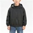 thumbnail image 3 of HAOTAGS Boys’ Casual Hooded Zip-Up Jacket Lightweight Sun Protection Relaxed-Fit Long-Sleeve Outerwear Dark Gray Size 4T, 3 of 8
