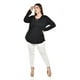 thumbnail image 5 of Blusa con encaje y escote cruzado Roman Fashion /Tallas Extras, 227 (Negro) negro 40, 5 of 6