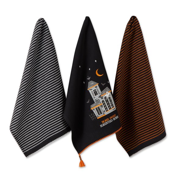 DII Asst Home Sweet Haunted Home Dishtowel (Set Of 3)