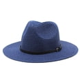 thumbnail image 2 of Sun Hats for Women Summer Wide Brim UV UPF 50+ Panama Fedora Foldable Packable Straw Beach Hat, 2 of 5
