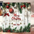 thumbnail image 5 of Sulaicai 4 Pcs Merry Christmas Shower Curtain Sets with Non-Slip U Shape Rugs, Toilet Lid Cover and Bath Mat, Xmas Bathroom Decor Sets, Bathroom Curtain Shower Set for Chirstmas Home Decor, 5 of 6