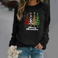 thumbnail image 3 of Suéter navideño de otoño e invierno, blusas elegantes vintage para mujer, cuello redondo, estampado de animales, manga larga, moda urbana, camiseta de muñeco de nieve, 3 of 5