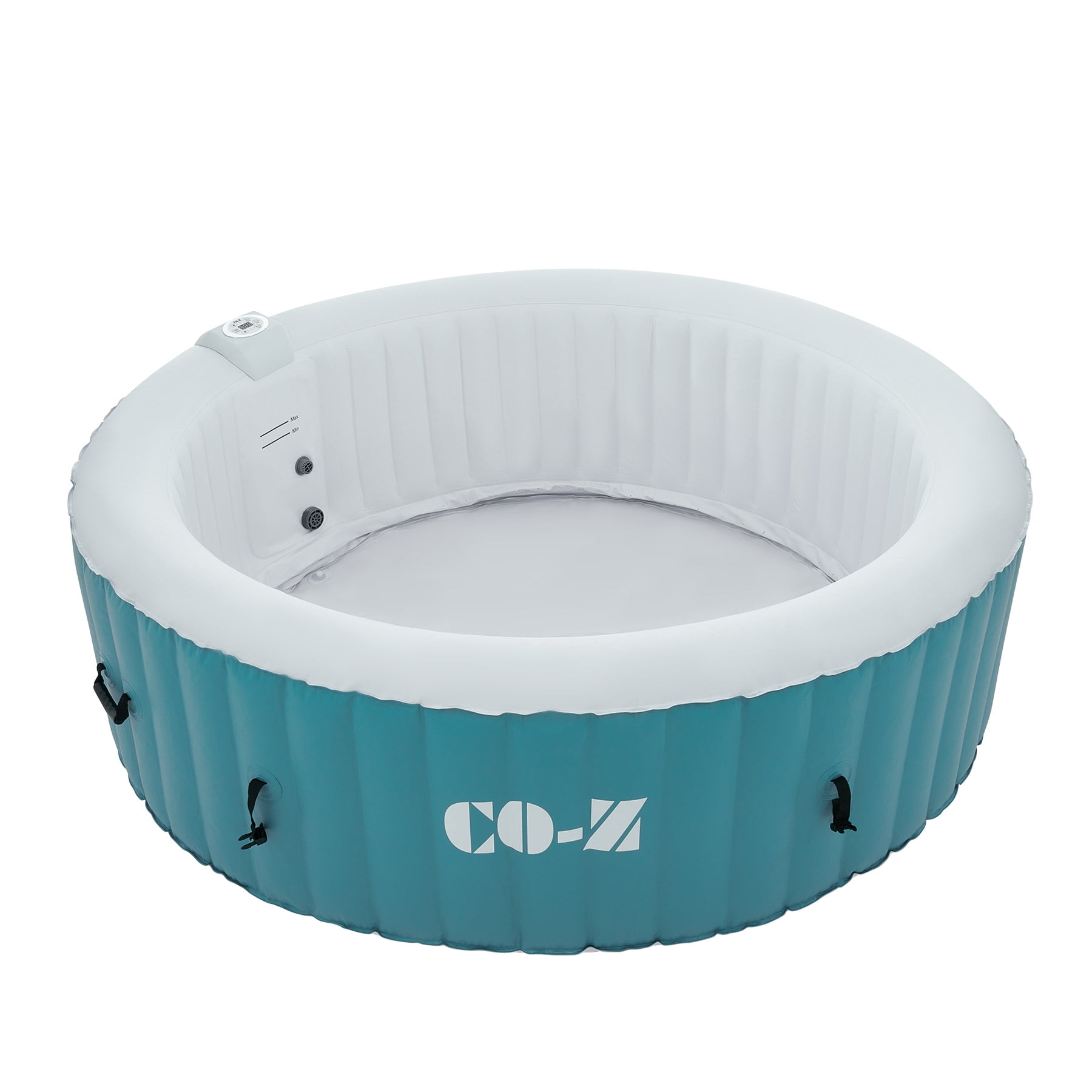 CO-Z 6 Person 7ft Inflatable Hot Tub Pool with Energy Efficient Spa Cover, Massage Jets and All Accessories Teal