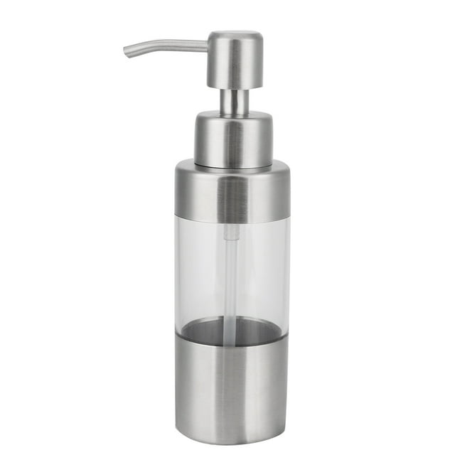 Oubit Soap Dispenser,Transparent ABS Stainless Steel Lotion Dispenser Hand Soap Pump Sleek Aesthetic