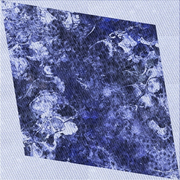 Ahgly Company Indoor Square Patterned Sapphire Blue Area Rugs, 4' Square