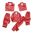 thumbnail image 7 of WBQ Family Matching Pajamas Set Silk Satin Button Down Top +Long Pants Sleepwear Long Sleeve Solid Color Nightwear 2 Pcs Pj Set,A1, 7 of 7
