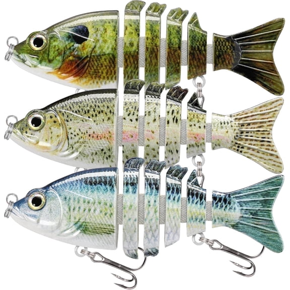 TRUSCEND Swimmax Fishing Lure with BKK Hook， Easy Catch: Wiggling, Vibrating, Rattling with Noise, Heavy-Duty Dyneema Fiber Jointed Swimbait for Bass, Trout, Crappie，Ideal for Family Fishing