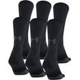 thumbnail image 5 of Under Armour Adult Performance Tech Crew Socks, 6-Pairs, Black, Shoe Size: Mens 4-8.5, Womens 7-10.5, 5 of 7