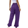 thumbnail image 5 of Fiaer,Women's Sweatpants Casual Drawstring Sweat Pants Workout Athletic Joggers with Pockets Plus Size Trendy Loose Fit Trousers Purple M, 5 of 9