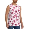 thumbnail image 2 of Bingfone Lilies Flowers Pattern Men's Tank Tops Workout Sleeveless Tee Shirts Running Beach Tanks for Men-XX-Large, 2 of 7