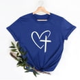 thumbnail image 3 of Camisetas de Manga Corta para las Mujeres Casual Día de Pascua Impresión Cuello de Tripulación Suelta Camiseta, Poliéster Spandex, 3 of 7