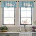 thumbnail image 3 of LALILO Kitchen Curtain Valance Blue Happy Whale Ocean Whale Rod Pocket Window Curtain 52"x 18" Set of 2, 3 of 5