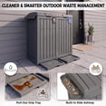 thumbnail image 6 of ZenSports 76Gal Dual Outdoor Trash Can W/Lid & Drip Tray, Weatherproof PP Patio Garbage Bin W/Wet, Dry Sorting Tags & 3 Ground Anchors & Ashtray, Gray, 6 of 10