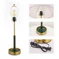 thumbnail image 3 of Arturesthome Green Table Lamps Vintage White Fabric Desk Lampshade Nightstand Lamps for Bedside Table 1-Lights, 3 of 6