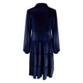thumbnail image 5 of VUPSGEZ Women'S Solid Color Gold Velvet Wide Hem Loose Slimming V Neck Dress (Navy,XL), 5 of 9
