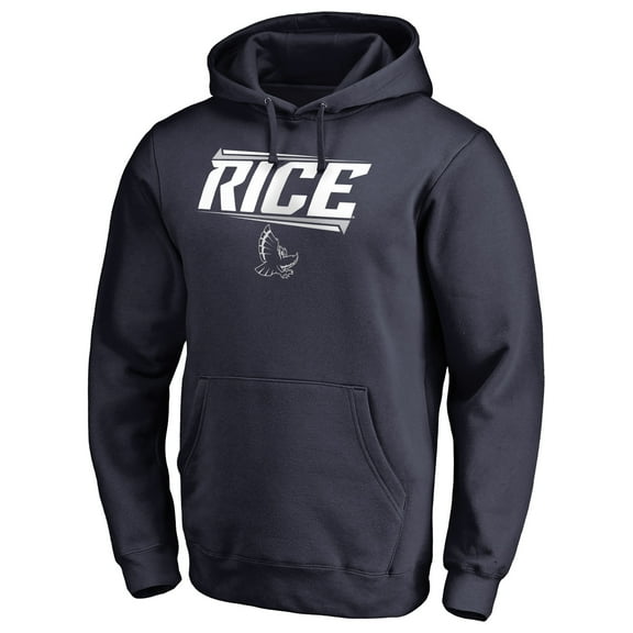 Men's Navy Rice Owls Double Bar Pullover Hoodie