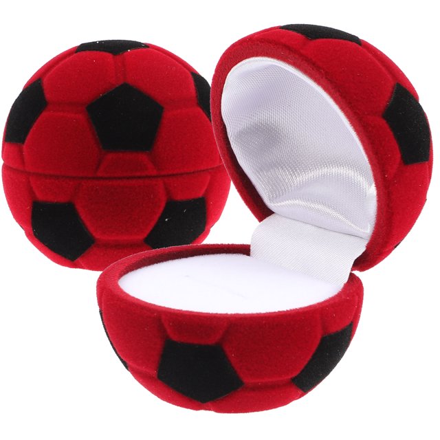 2 uds caja de anillo caja de regalo de anillo de propuesta caja de regalo pequeña de joyería con forma de fútbol para pendientes de anillo FRCOLOR Hogar14830435