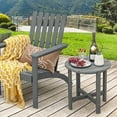 thumbnail image 4 of Costway 18'' Patio Round Adirondack Side Table Weather Resistant HDPE Garden Grey, 4 of 10