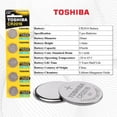 thumbnail image 4 of Toshiba CR2016 3V Lithium Coin Cell Battery Pack of 5, 4 of 5