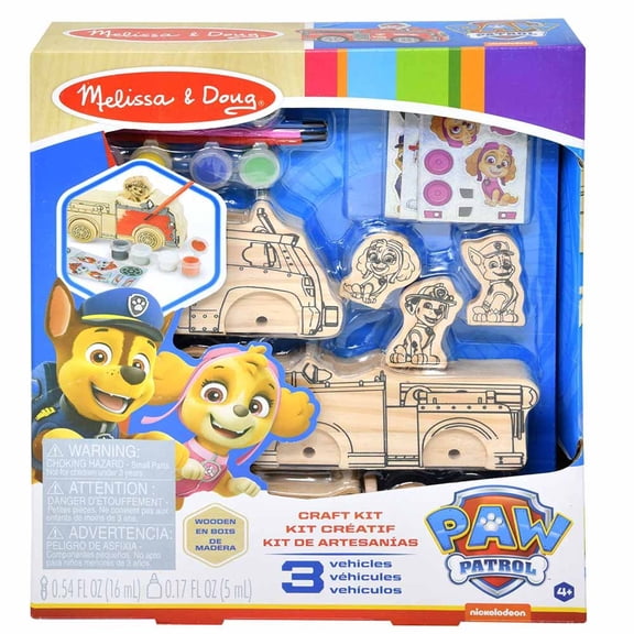 Melissa & Doug, Paw Patrol Wooden Craft Kit - Vehicles