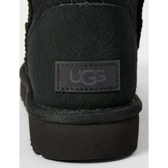 Ugg Women's Classic Mini II Leather Black Ankle-High Suede Boot - 8M