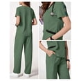 thumbnail image 3 of Fgvctg Scrubs for Women Plus Size Scrub Joggers Stretchy V-Neck Yoga Scrub Pants and Tops Nursing Uniforms Medical Uniforms with Pockets Green S, 3 of 3