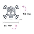 thumbnail image 4 of Bling Jewelry Womens Dia De Los Muertos White CZ Skull Crossbones Stud Earrings Sterling Silver, 4 of 5