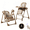Electric-KHAKI, variant on Sunny Babe Electric Baby High Chair Convertible Dining Chair Baby Swing with Remote Control,Unisex,GREY