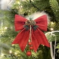 thumbnail image 4 of Pinecone And Large Bow Ornament Hanging For Holiday Festive Scene Arrangement Decorative Hanging Piece Hot for Chandelier Small Christmas Rose Beads Decorations Ornament Garland Lighted Birch Garland, 4 of 7