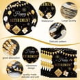 thumbnail image 4 of 192Pcs Retirement Party Supplies Set, Black & Gold Disposable Tableware with Happy Retirement Banner, Plates Cups Utensils Napkins for 24 Guests, Elegant Decor for Retirement Celebrations, 4 of 7