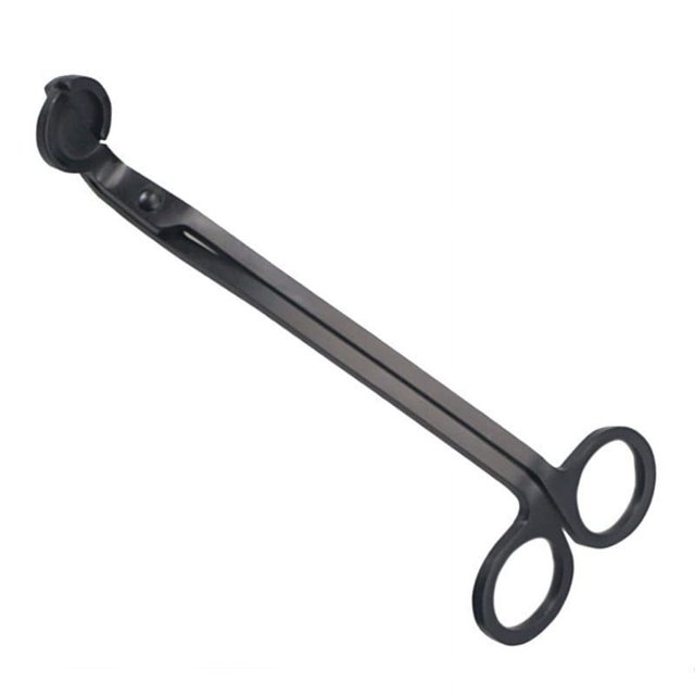Cortador de mechas Chamoist para velas, de acero inoxidable, para retirar mechas de forma segura y controlar la combustión del limpiador de velas (negro).