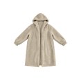 thumbnail image 6 of Zynoxe Women's Hooded Jackets With Side Pockets Casual Solid Color Long Sleeve Fuzzy Fleece Coat Relaxed Mid-Length Open Front Cardigan Jackets Warm Plush Outerwear Jackets for Women S, 6 of 9
